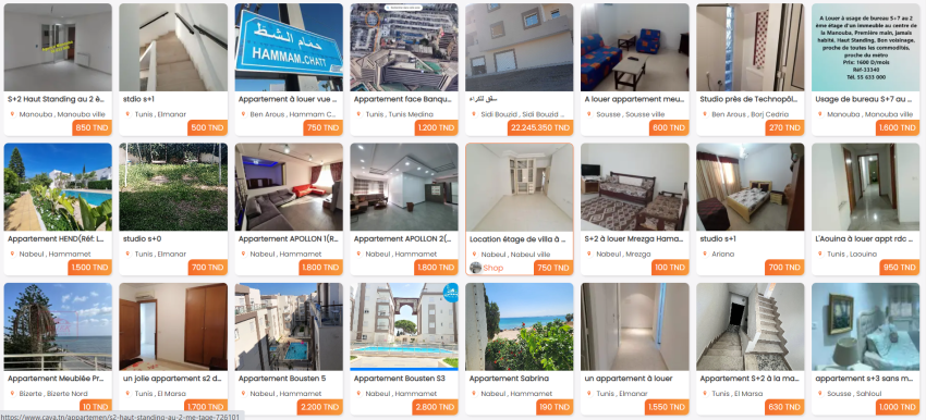 Appartements à Louer en Tunisie 2023 sur cava.tn