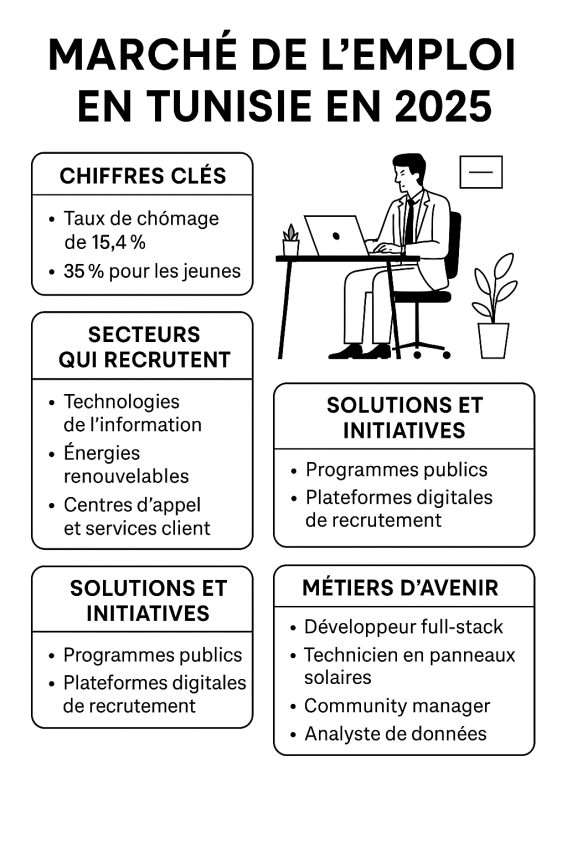 Emploi en Tunisie 2025 : Métiers qui recrutent, secteurs porteurs et conseils pour réussir